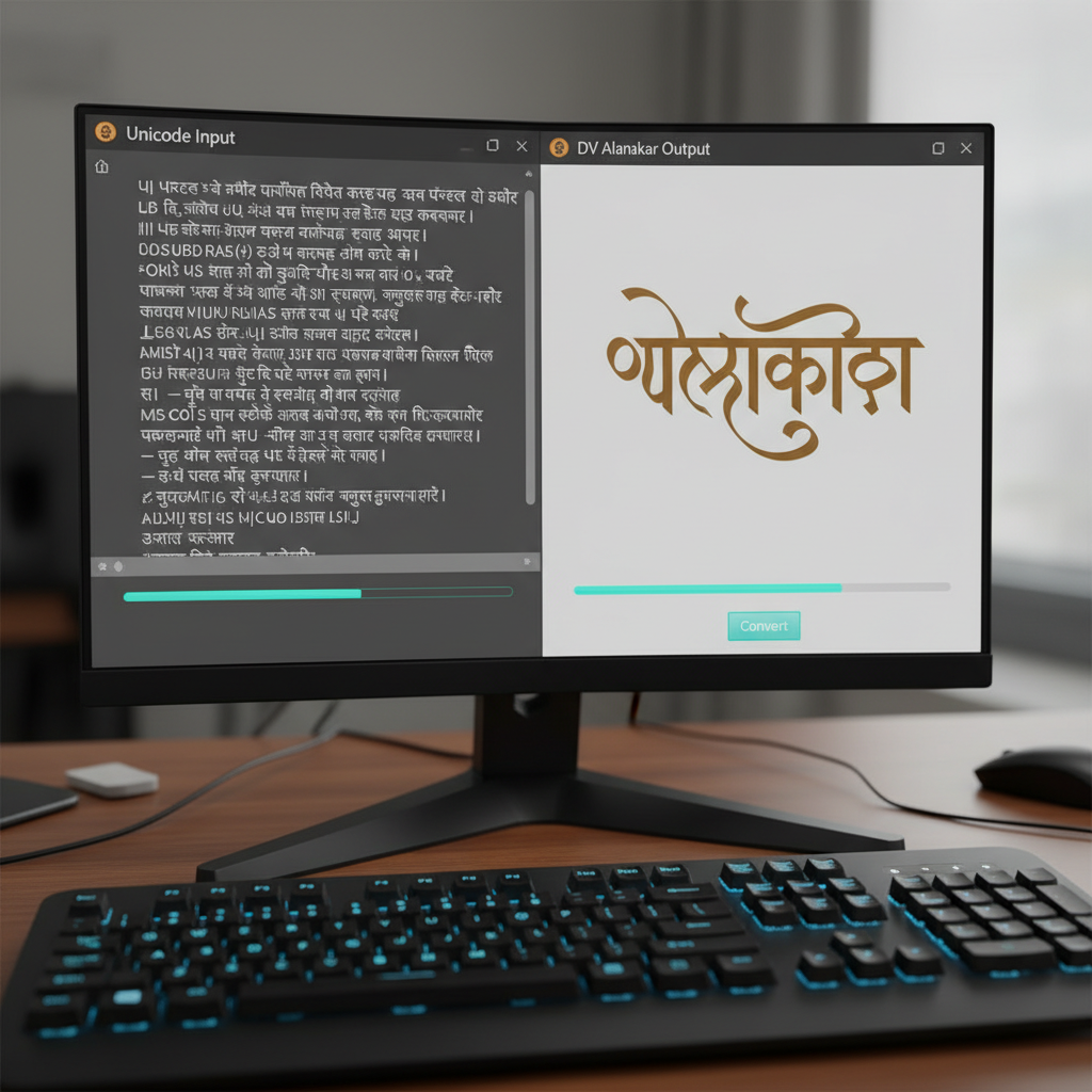 Step-by-step guide on using the unicode to DV Alankar converter online.