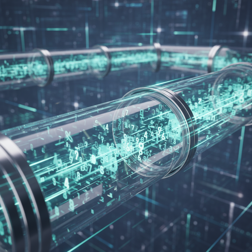 Seamless digital data flow illustrating efficient text conversion.
