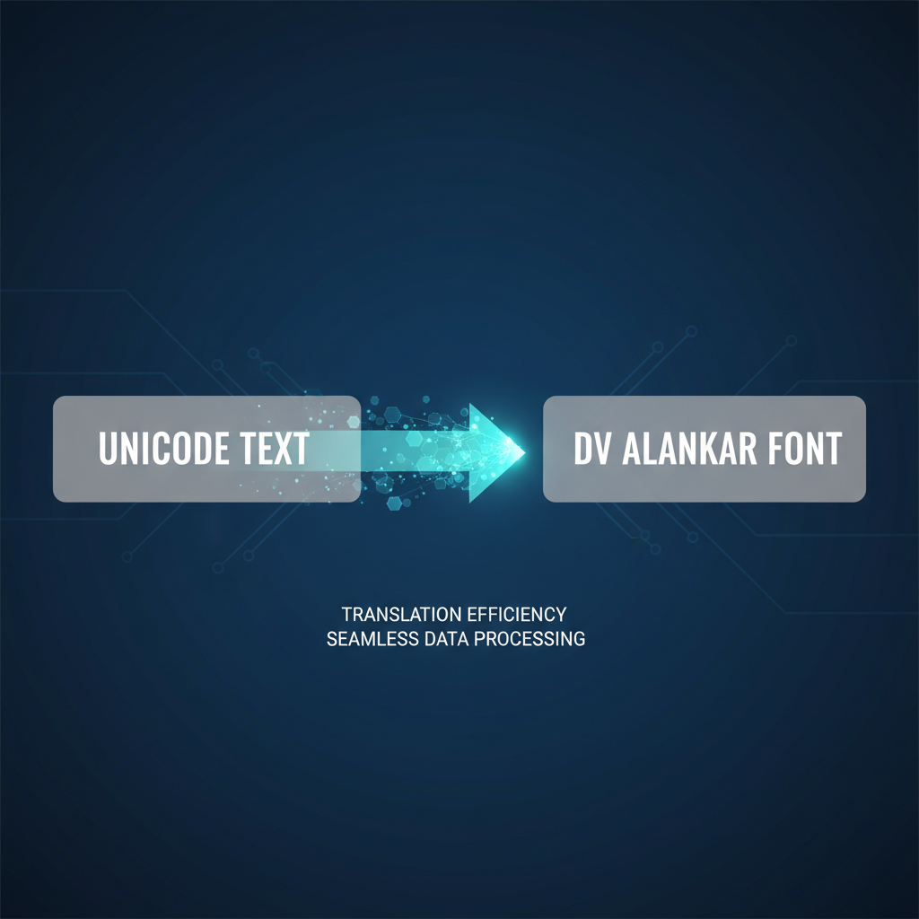 Diagram showing the smooth data transformation in a font conversion process