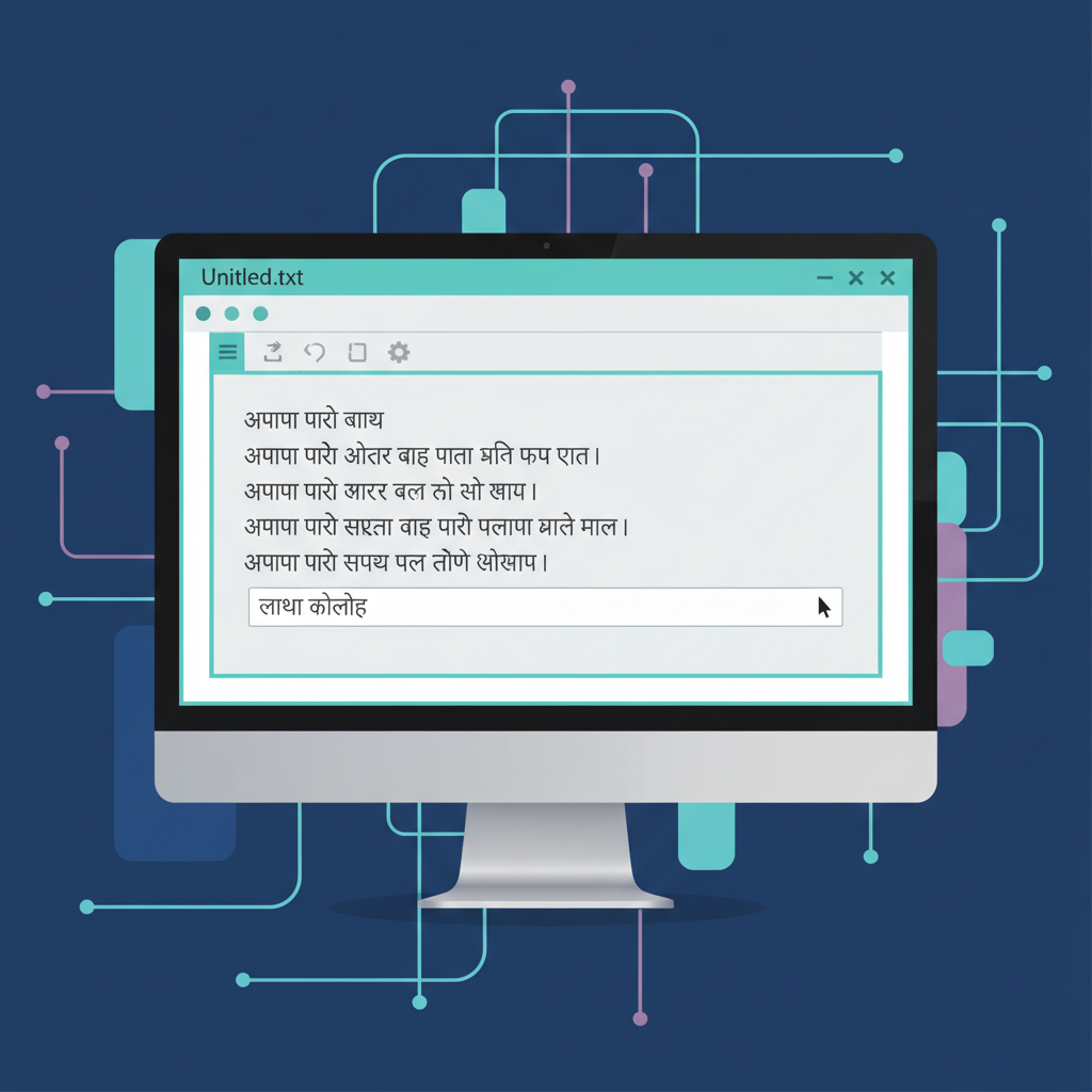 यूनिकोड टाइपिंग टूल का सरल इंटरफ़ेस।