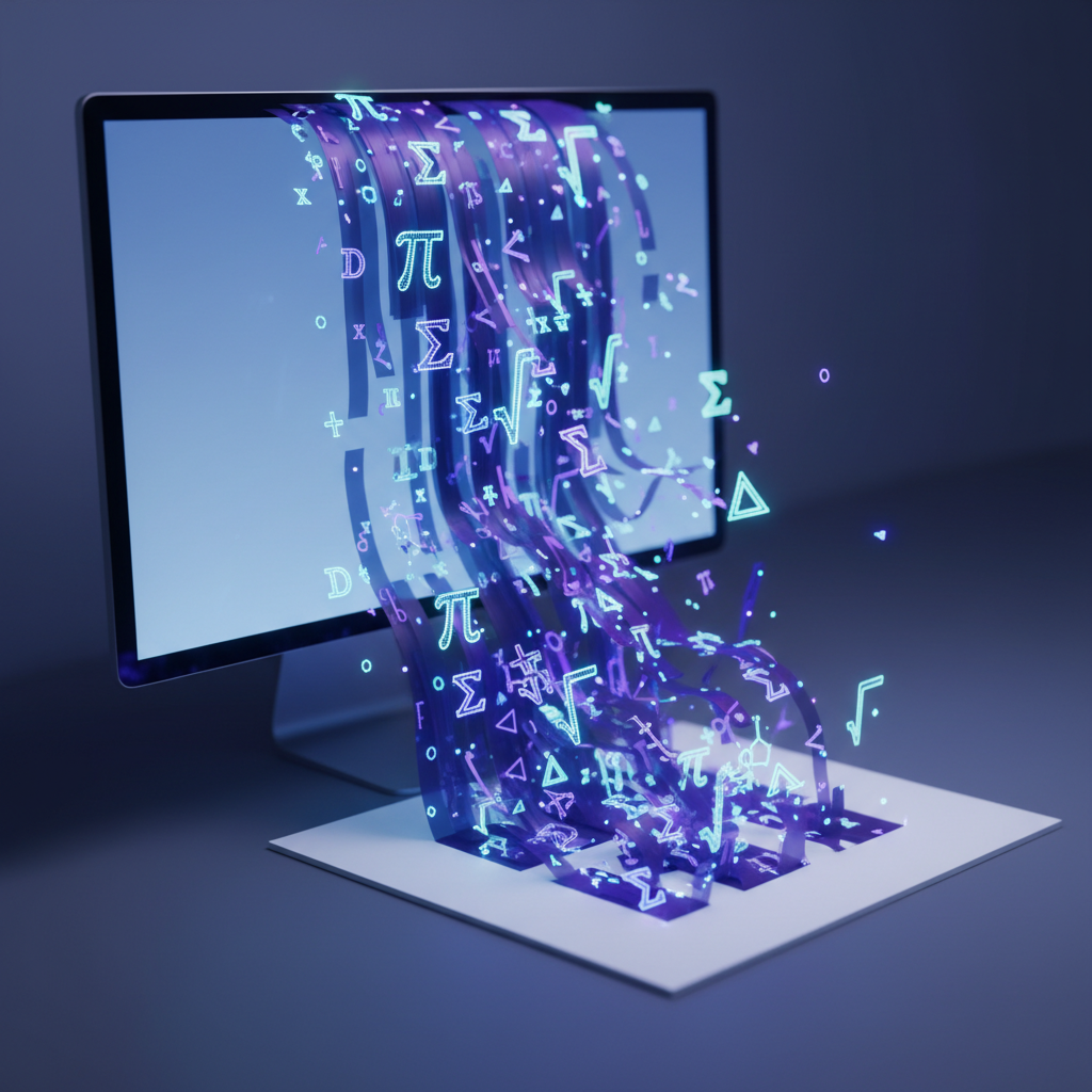 Mathematical and scientific symbols displayed clearly on a digital interface.