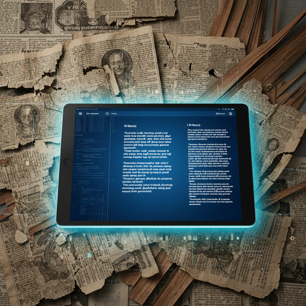 Comparing legacy Tamil font display with modern Unicode rendered text.