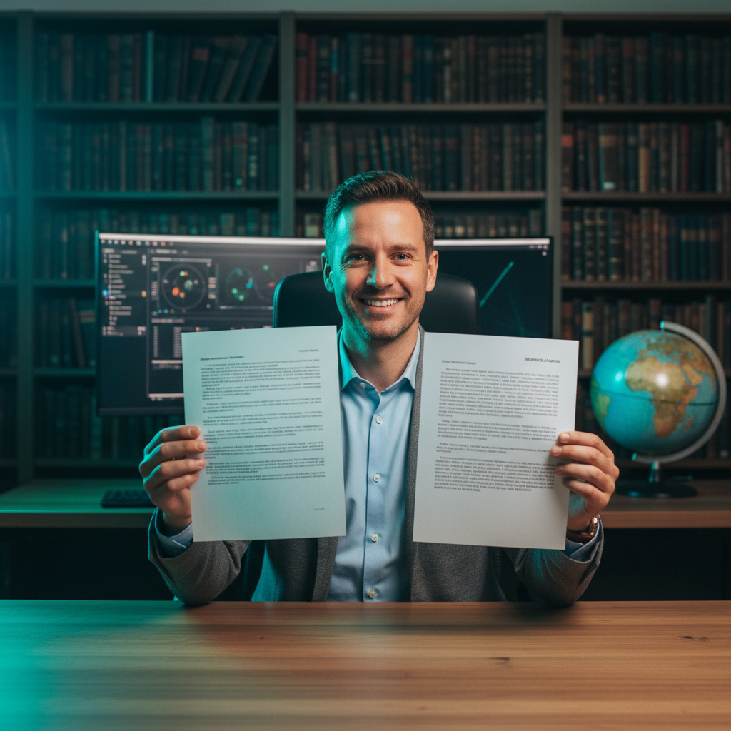 Archival specialist reviewing converted text for font compatibility