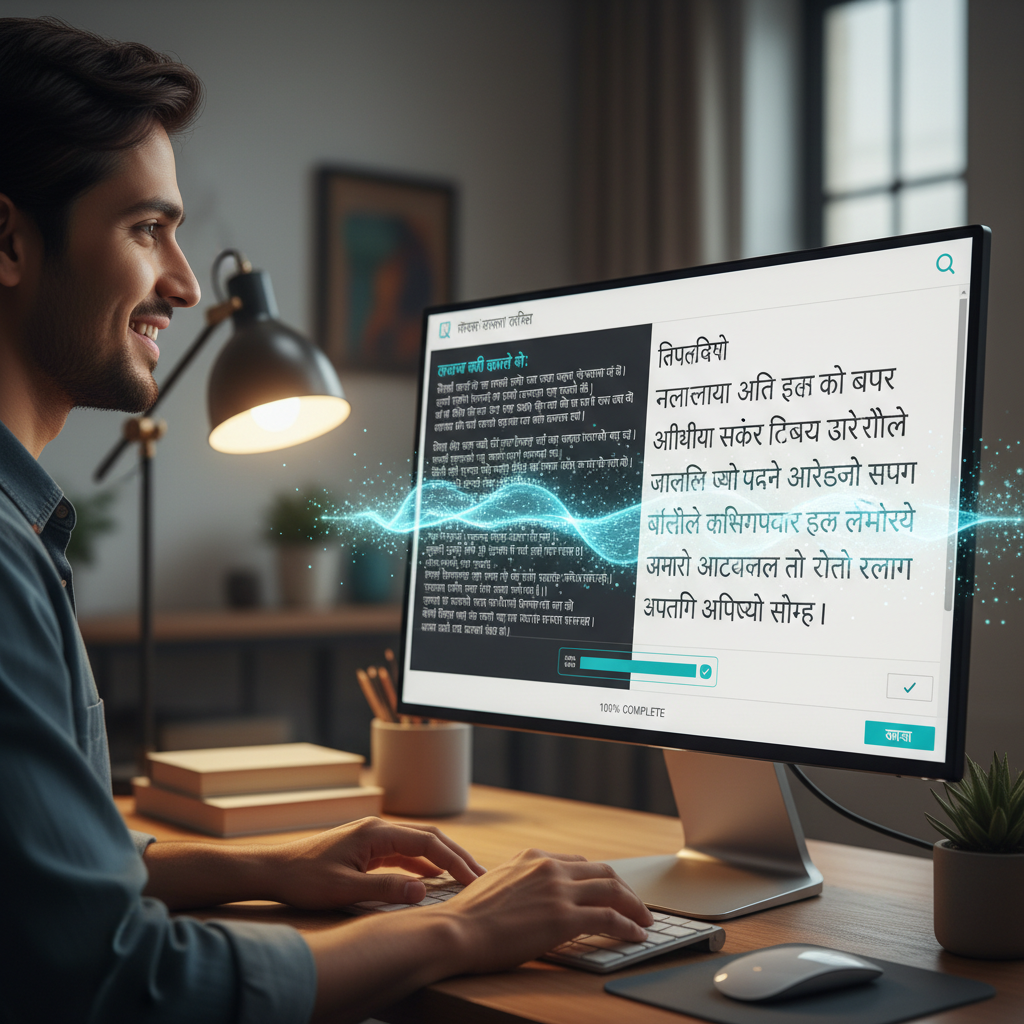 यूनिकोड एएमएस कन्वर्टर टूल का उपयोग करके सफल रूपांतरण।