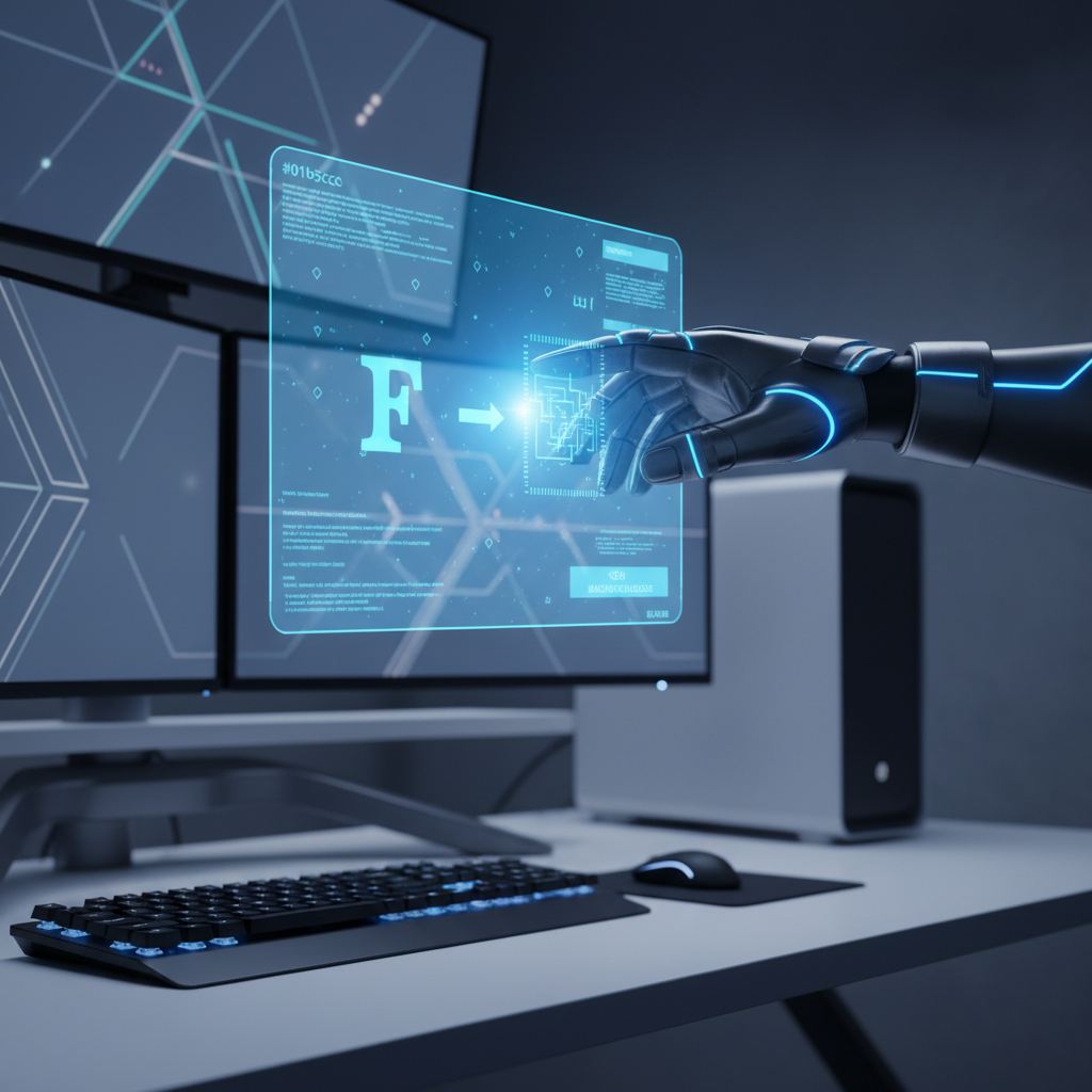 Easy Font Conversion Workflow User interacting with an efficient online converter interface.