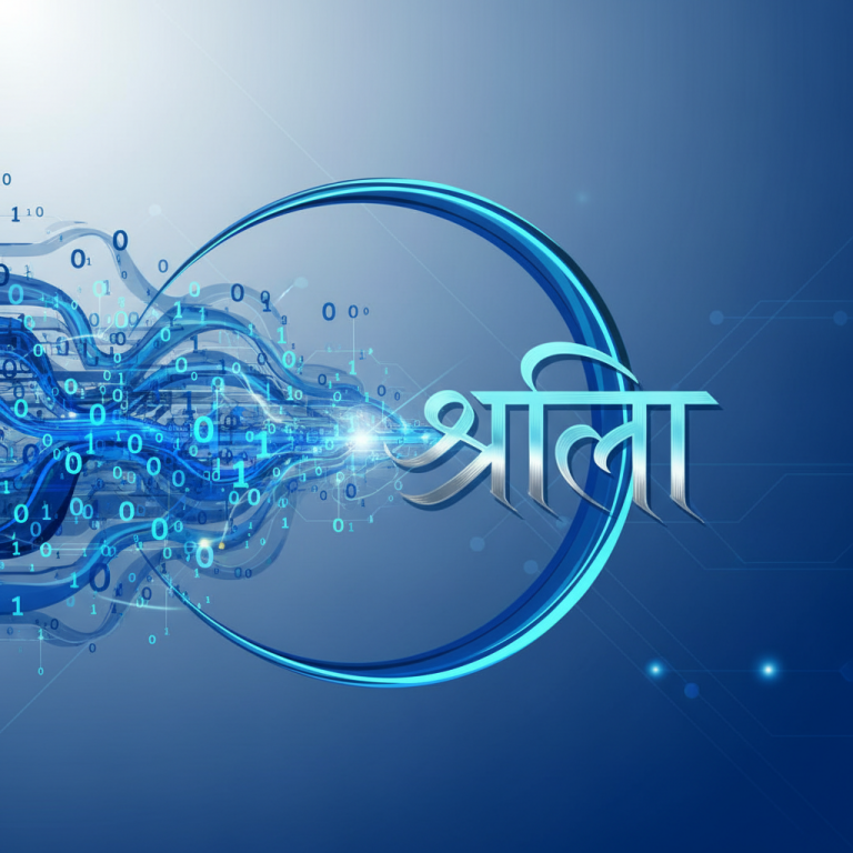 Graphic visualization of seamless data conversion from modern digital encoding to traditional typography.