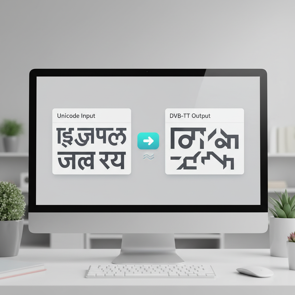 यूनिकोड से डीवीबी-टीटी फॉन्ट कन्वर्टर इंटरफेस
