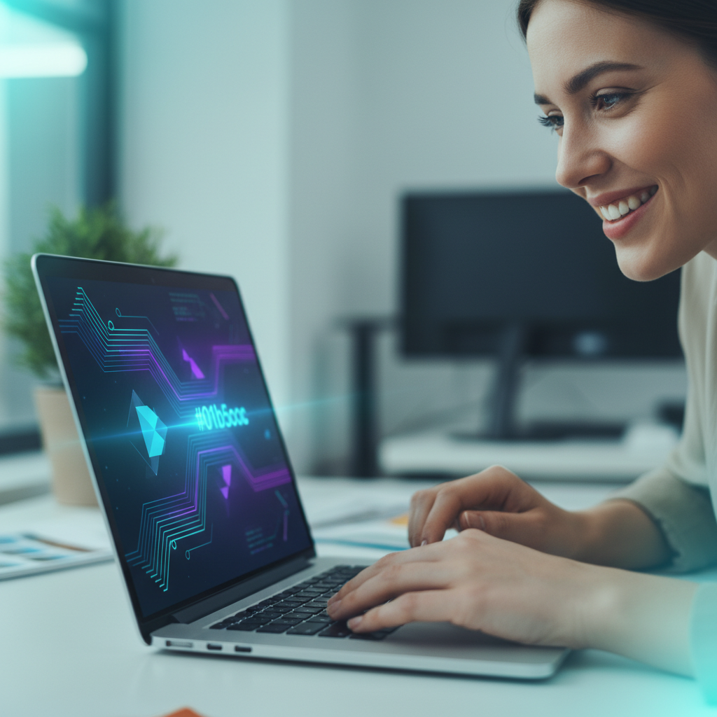 लैपटॉप पर यूनिकोड को APS-DV फॉन्ट में सफलतापूर्वक बदलते हुए उपयोगकर्ता।