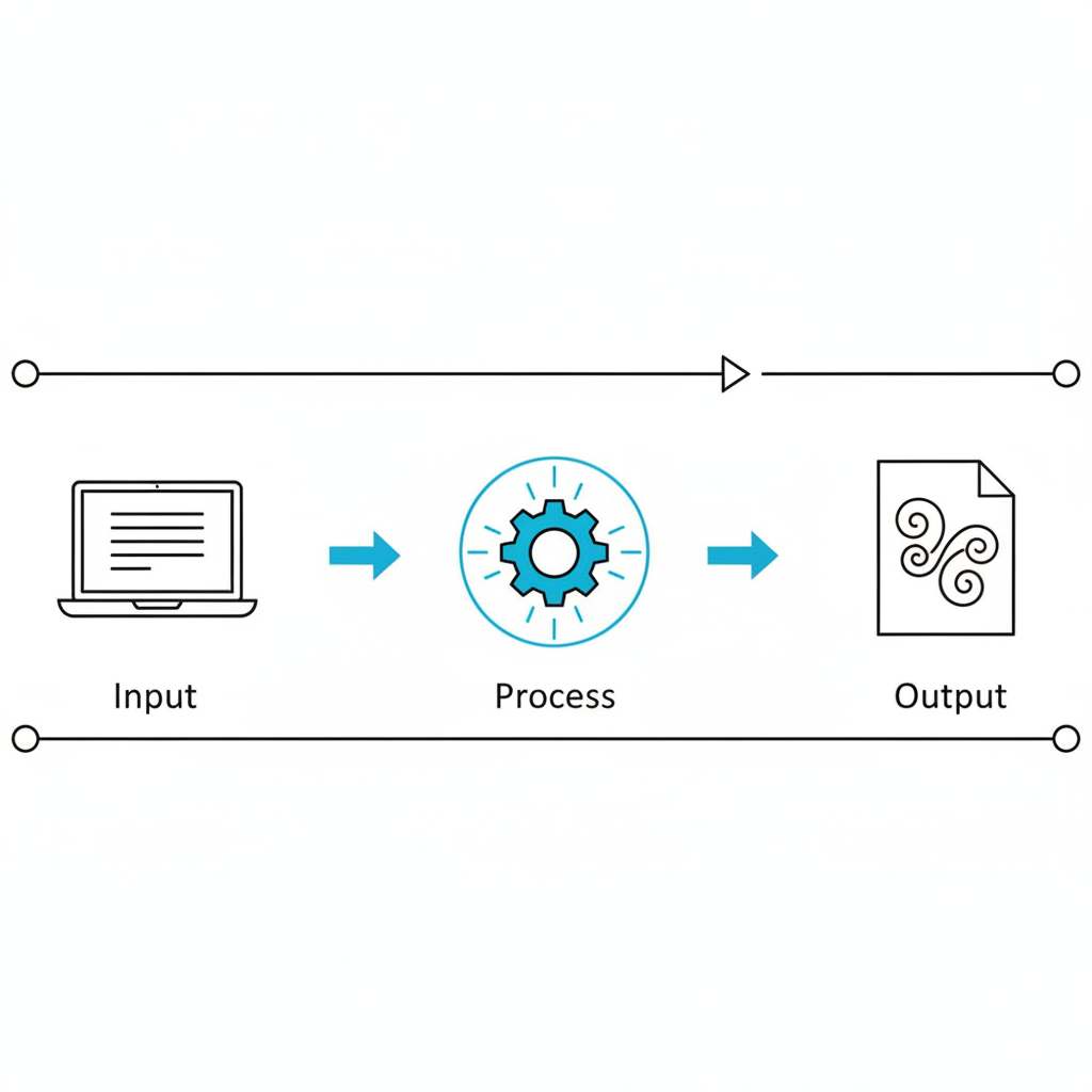 फ़ॉन्ट रूपांतरण प्रक्रिया को दर्शाने वाला इन्फोग्राफिक।