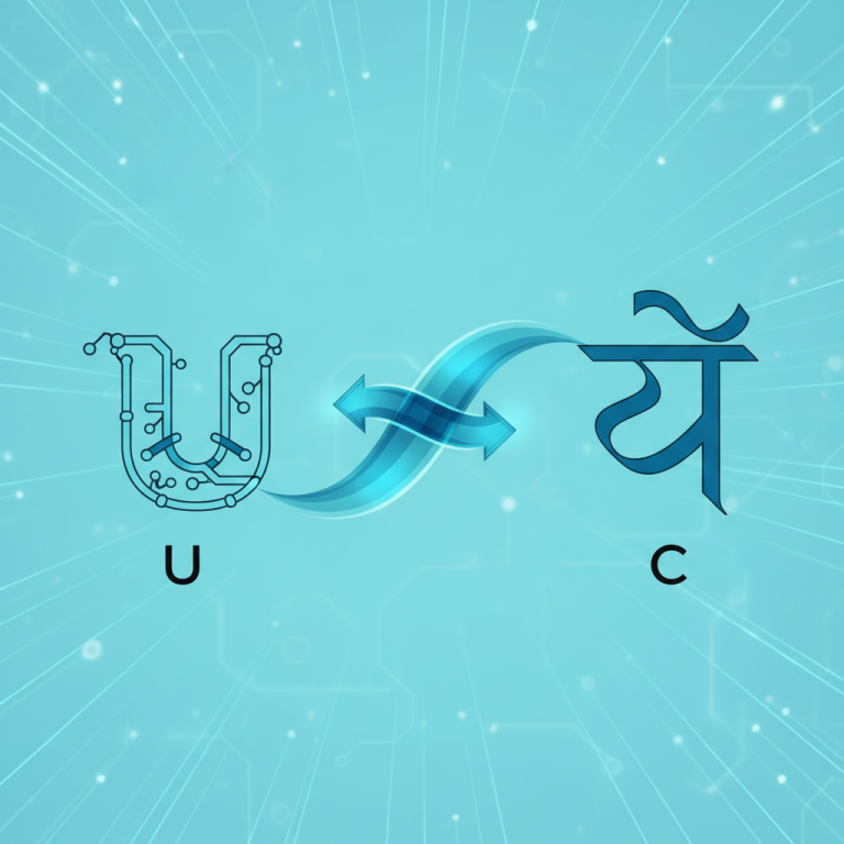 युनिकोड ते चाणक्य कनवर्टर प्रक्रियेचे ग्राफिकल चित्रण.